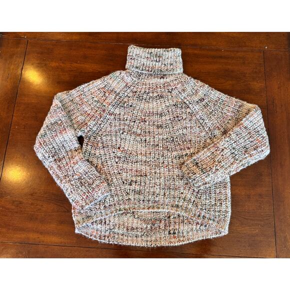 NWOT LINED Brand Luxie Marled Multicolor Knit Wool Blend Turtleneck Sweater XS - Picture 2 of 7